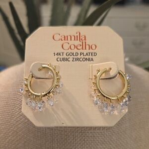 Camila Coelho Gold and Silver Hoop Earrings